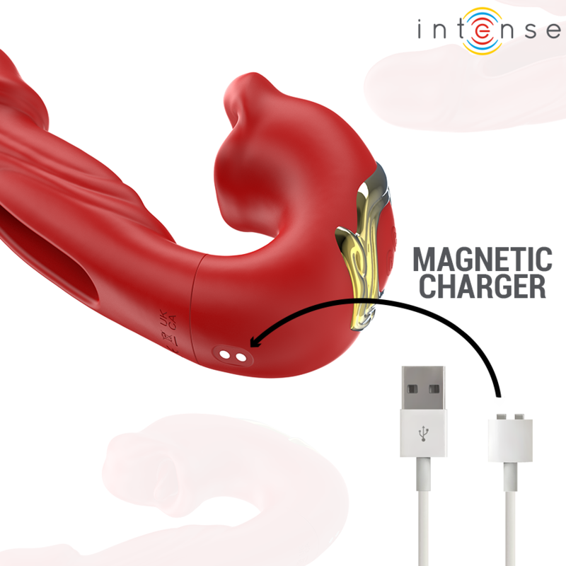 Succhia Clitoride Vibrante Intense Nathy — Doppia Funzione, Rosso