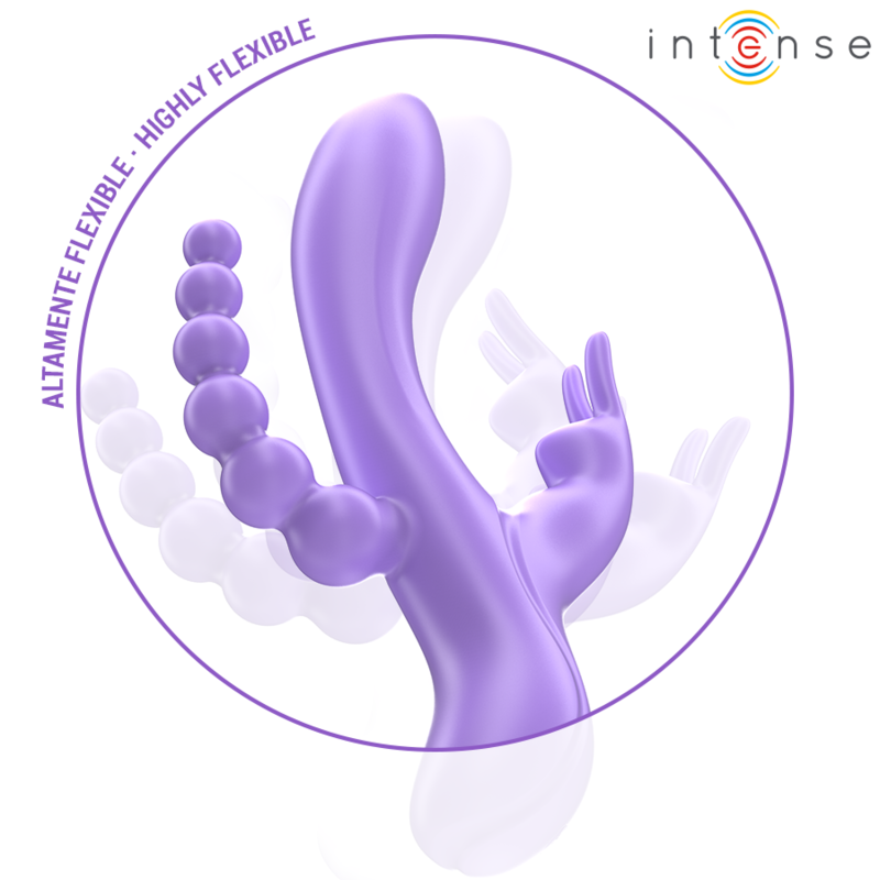 Vibratore Rabbit Triplo Intense Miko — 7 Vibrazioni, Viola