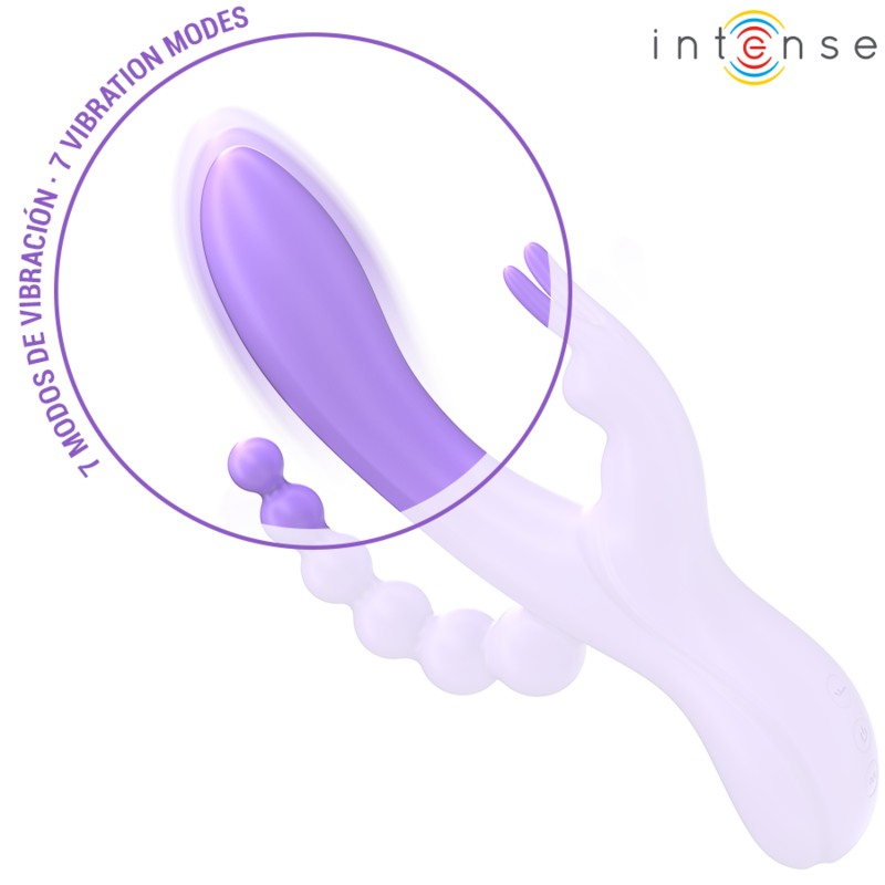 Vibratore Rabbit Triplo Intense Miko — 7 Vibrazioni, Viola