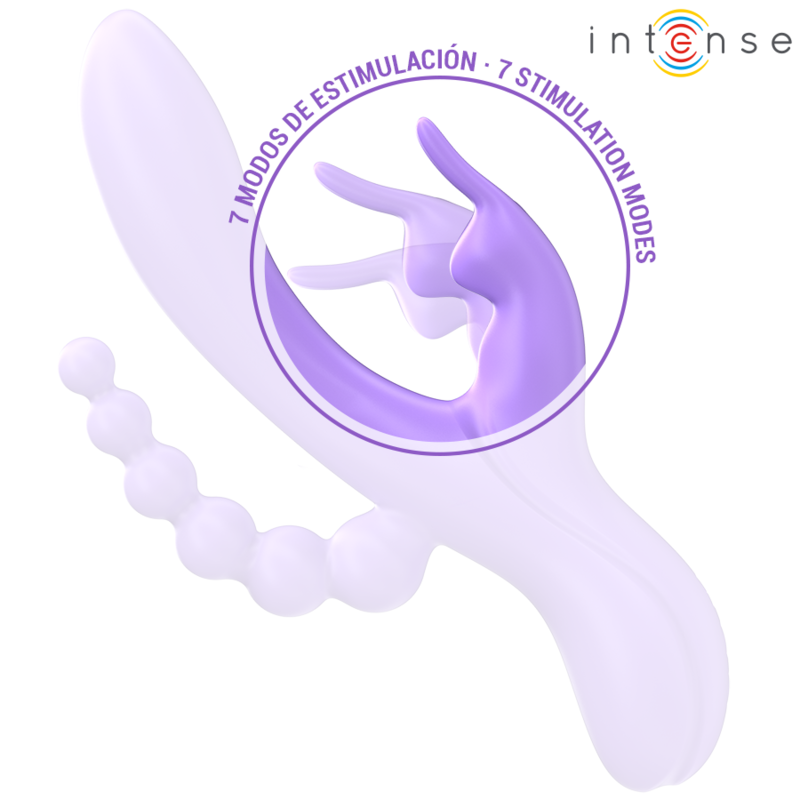 Vibratore Rabbit Triplo Intense Miko — 7 Vibrazioni, Viola