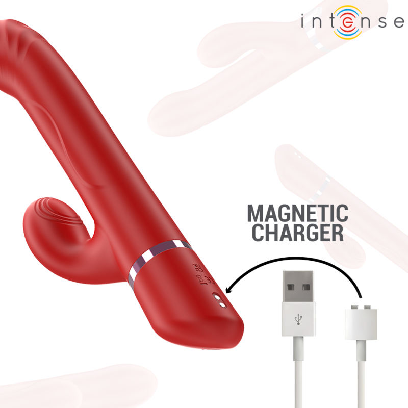 Vibratore Rabbit Rotante Intense Lele — Multifunzione, Rosso