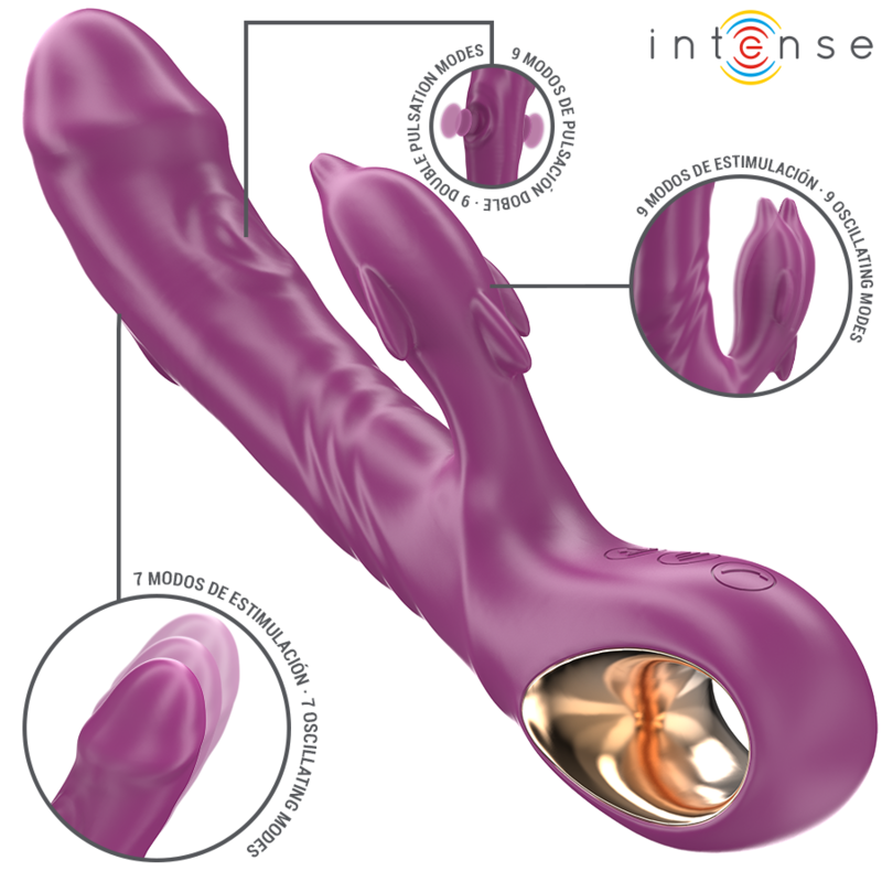 Vibratore Rabbit con Lingua Intense Halle — Stimolatore Viola