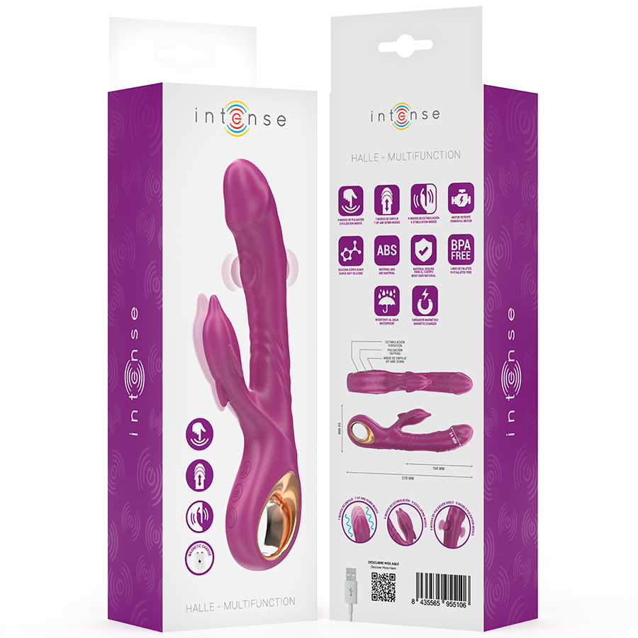 Vibratore Rabbit con Lingua Intense Halle — Stimolatore Viola