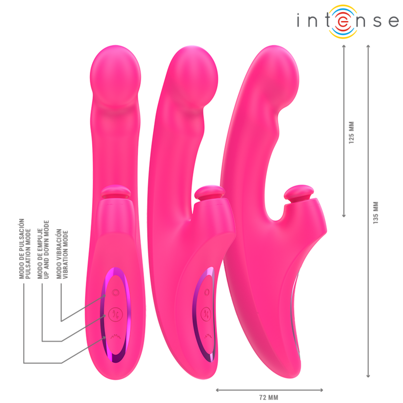 Vibratore Multifunzione 3 in 1 Intense Emi — 10 Vibrazioni, 13,5 cm