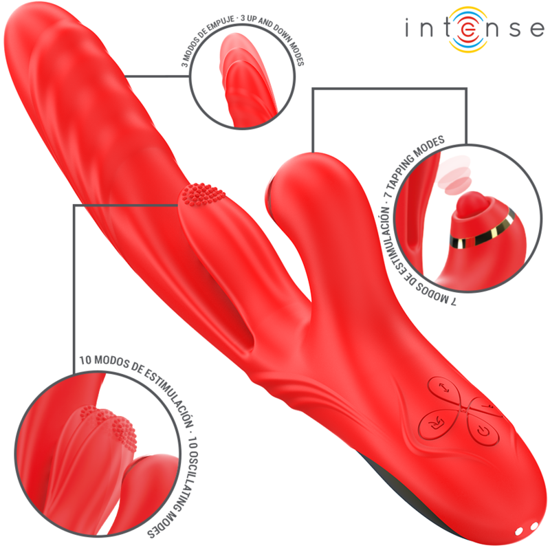 Vibratore Rabbit 3 in 1 Intense Rosalia — Spinta e Pulsazione