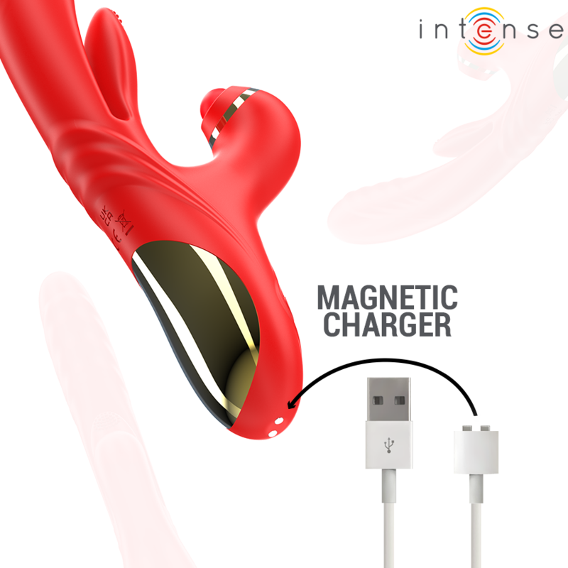 Vibratore Rabbit 3 in 1 Intense Rosalia — Spinta e Pulsazione