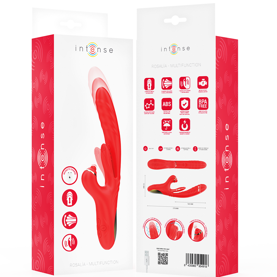Vibratore Rabbit 3 in 1 Intense Rosalia — Spinta e Pulsazione