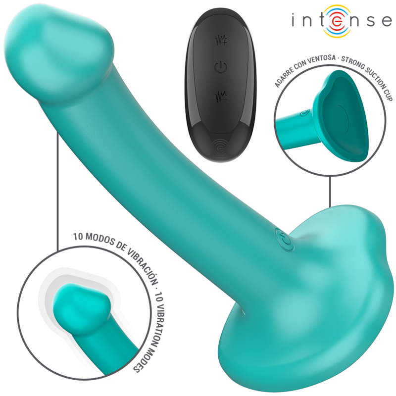 Vibratore con Ventosa Intense Katie — 10 Vibrazioni, Blu