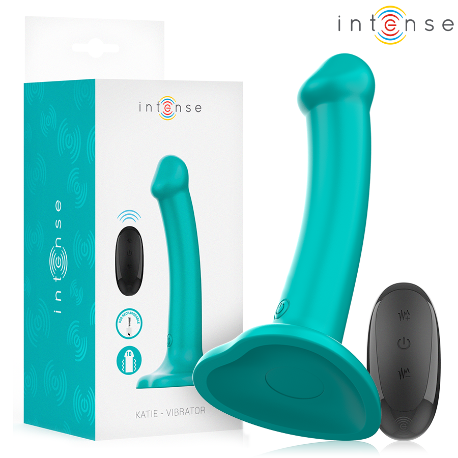 Vibratore con Ventosa Intense Katie — 10 Vibrazioni, Blu