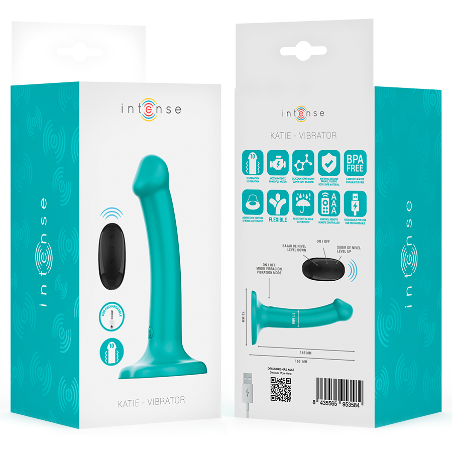 Vibratore con Ventosa Intense Katie — 10 Vibrazioni, Blu