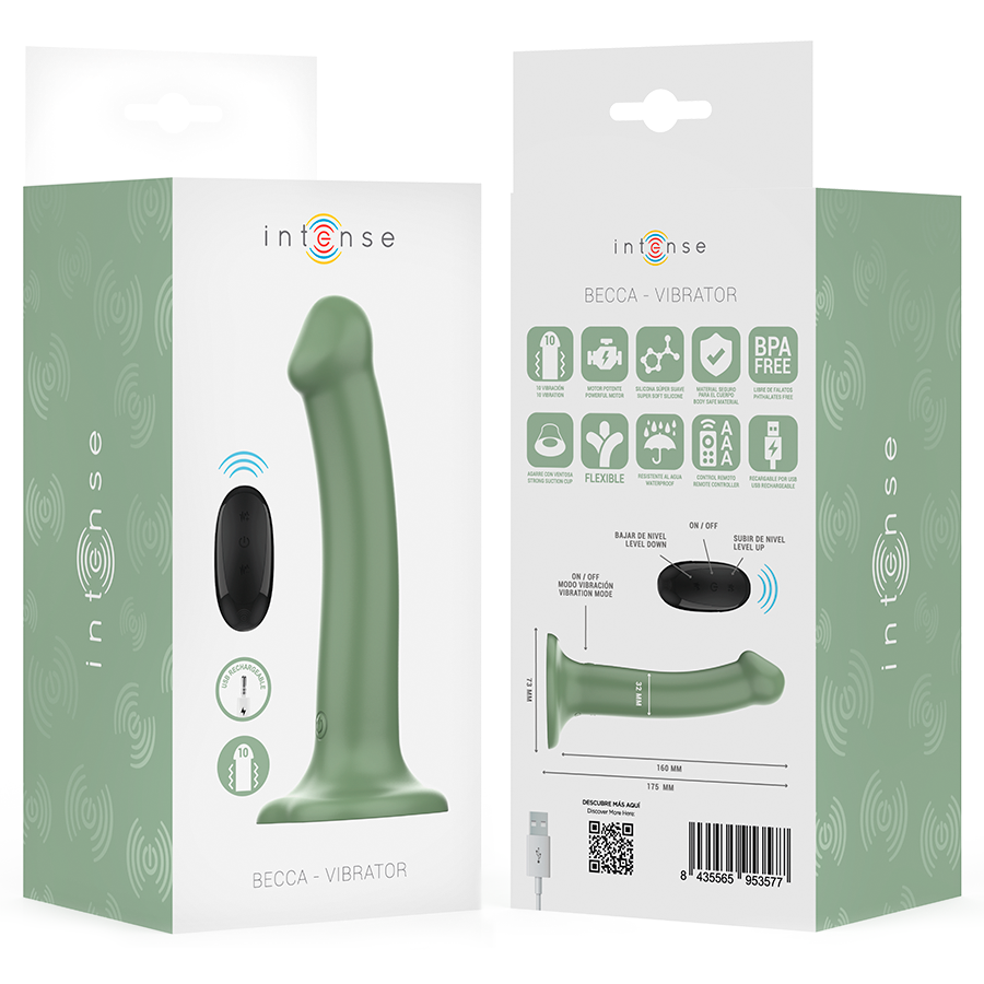 Vibratore con Ventosa e Telecomando Intense Becca — 10 Modalità, Verde
