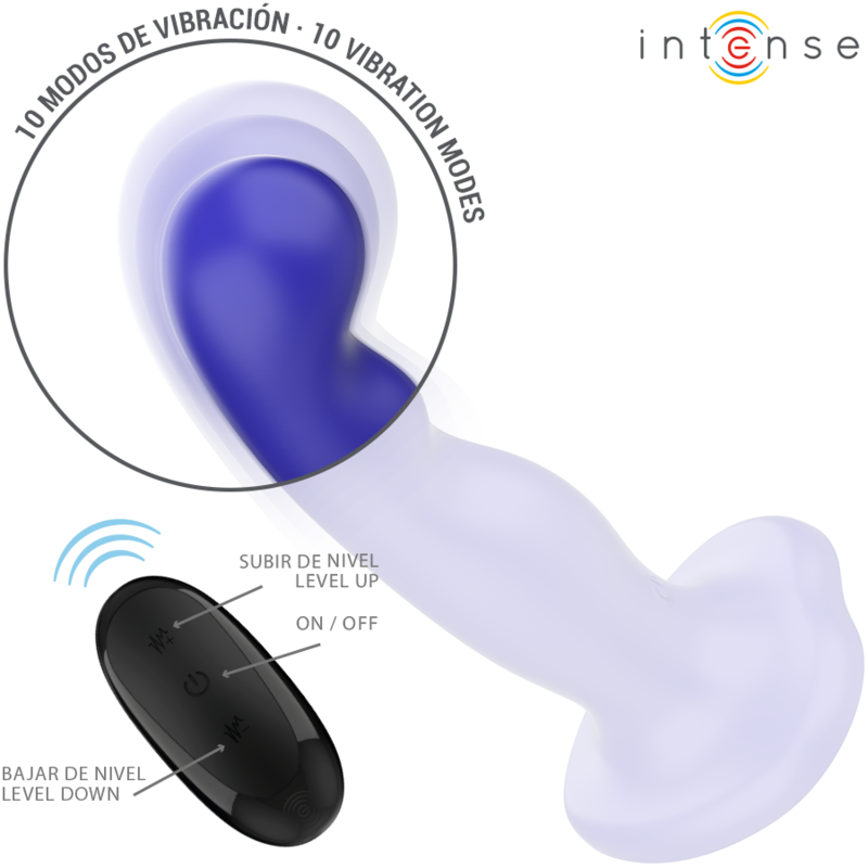 Vibratore con Ventosa e Telecomando Intense Shorty — Blu