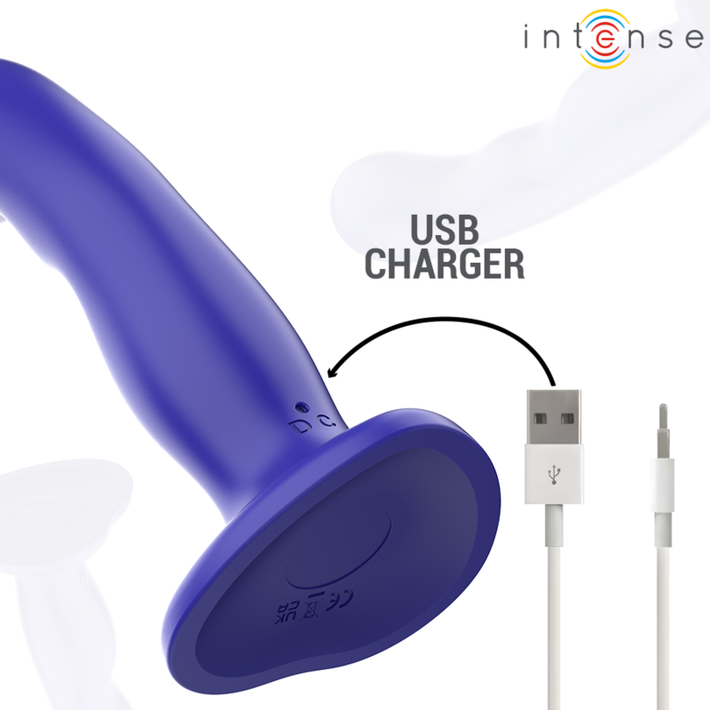 Vibratore con Ventosa e Telecomando Intense Shorty — Blu