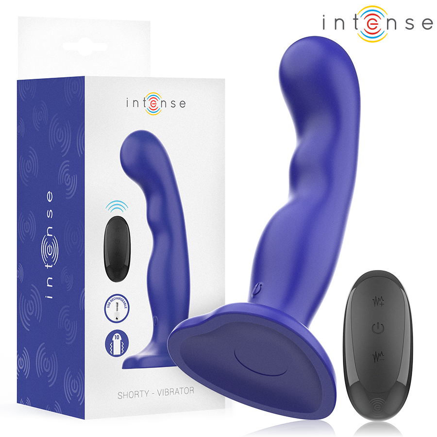 Vibratore con Ventosa e Telecomando Intense Shorty — Blu