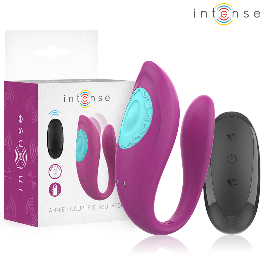 Vibratore Rabbit a U con Telecomando Intense Annie — Viola