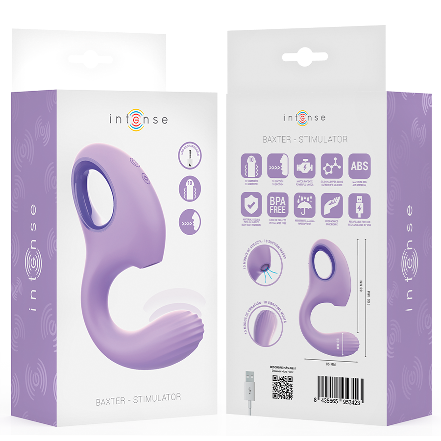 Succhia Clitoride Vibrante Intense Baxter — 10 Modalità, Viola