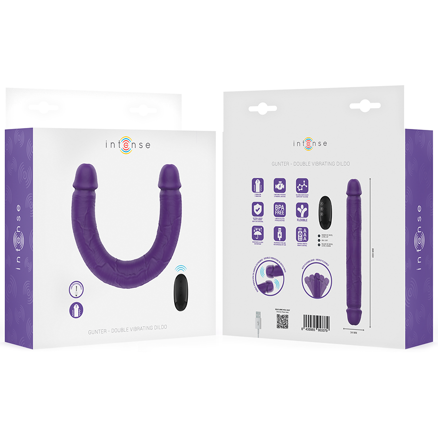 Dildo Doppio Vibrante Intense Gunter — 40 cm, Telecomando