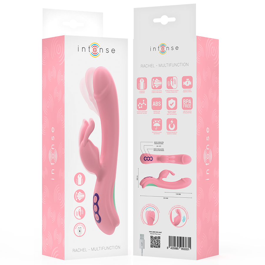 Vibratore Rabbit Punto G Intense Rachel — 23 cm, Rosa