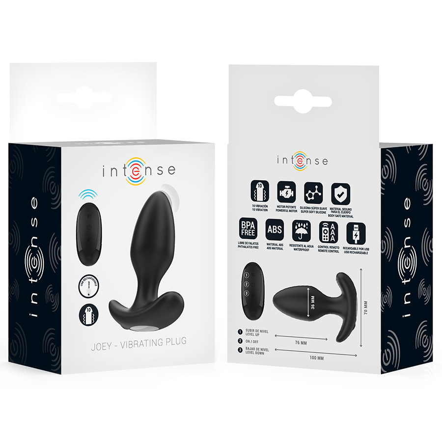 Plug Anale Vibrante con Telecomando Intense Joey — 10 Vibrazioni