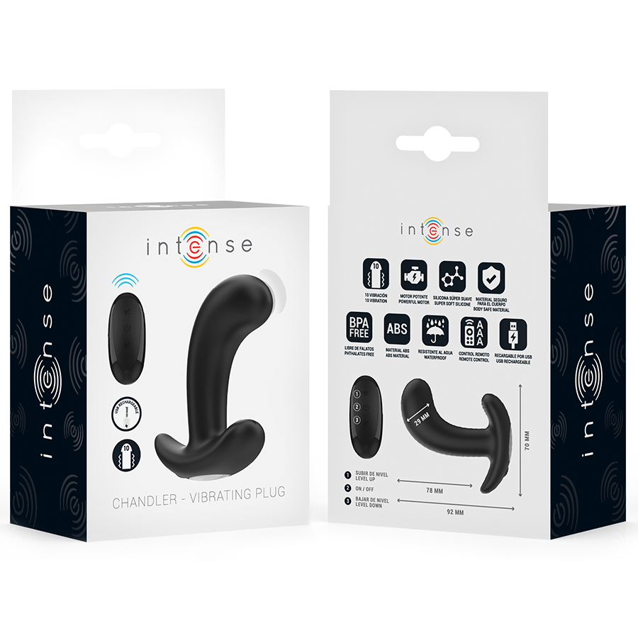 Plug Anale Vibrante Intense Chandler — 10 Modalità, Telecomando