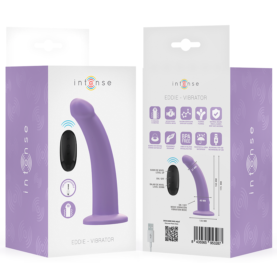 Vibratore con Telecomando Intense Eddie — 17,5 cm, Viola