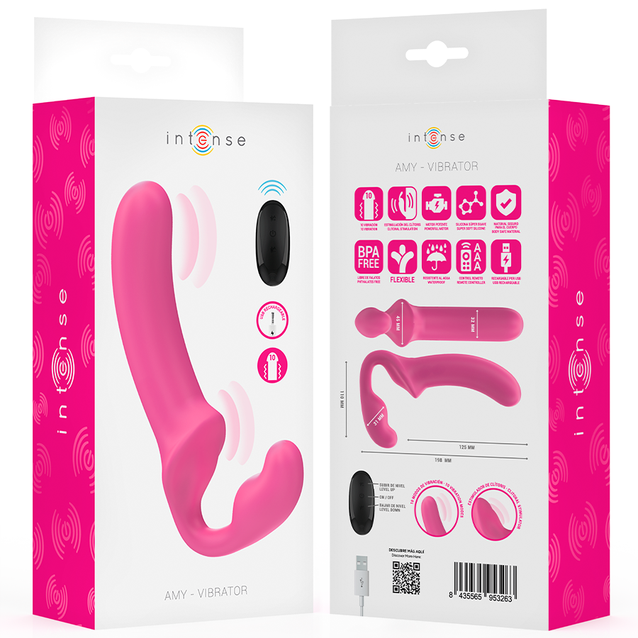 Vibratore Rabbit con Telecomando Intense Amy — 20 cm, Rosa