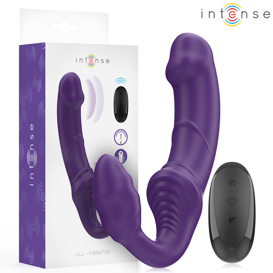 Vibratore Rabbit Intense Jill — Telecomando, Viola, 20 cm