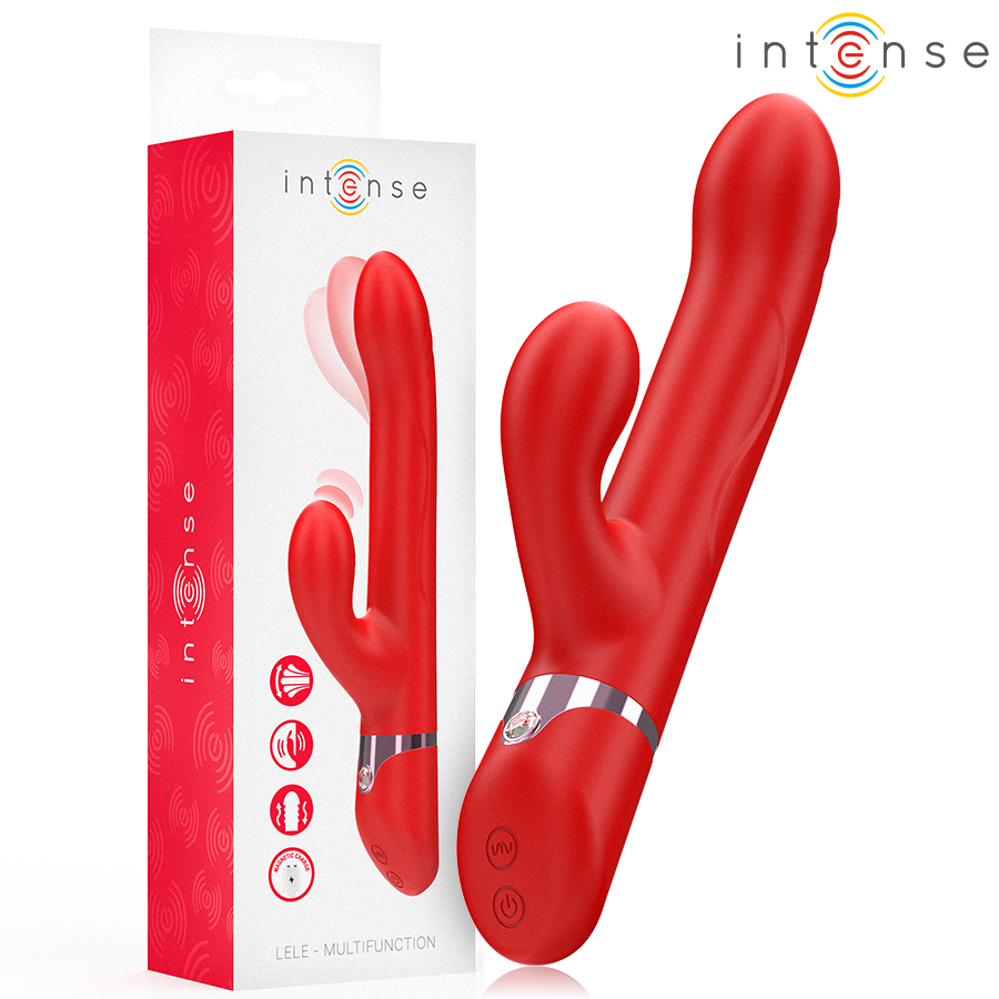 Vibratore Rabbit Rotante Intense Lele — Multifunzione, Rosso