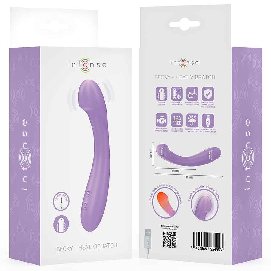 Vibratore Riscaldabile Intense Becky — 7 Vibrazioni, 19 cm