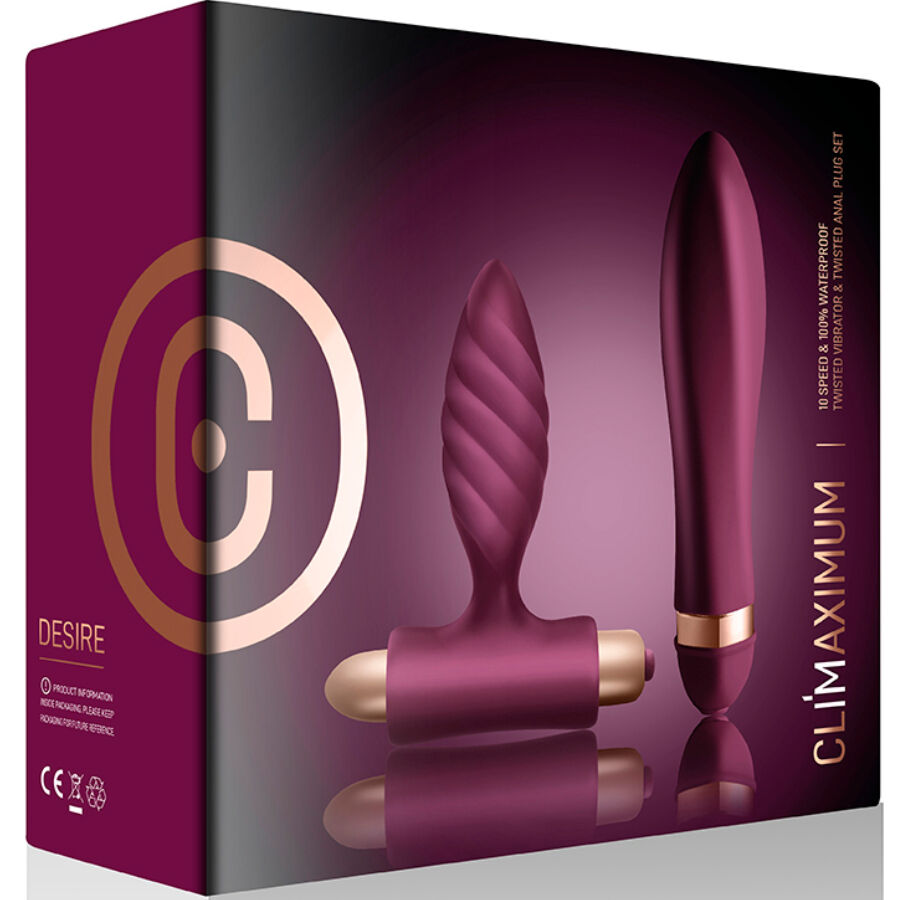 Kit Vibratore e Plug Anale Climaximum Desire — 10 Velocità