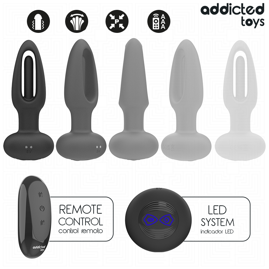 Plug Anale Vibrante con Lingua Addicted Toys — Telecomando