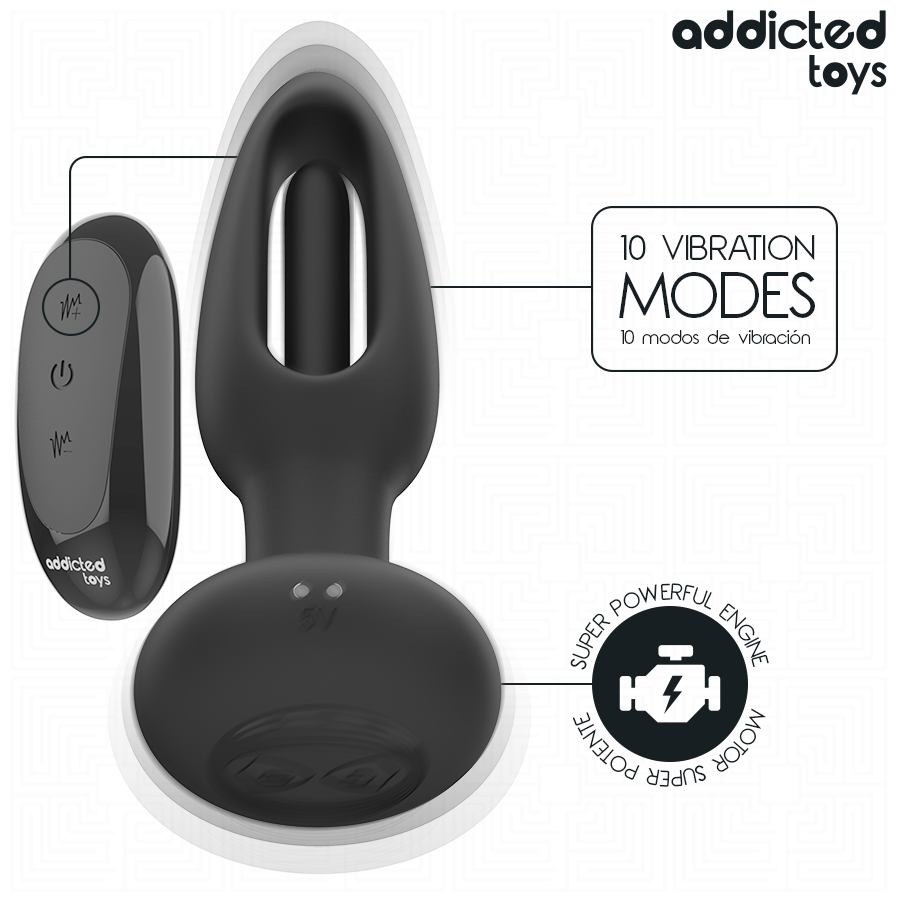 Plug Anale Vibrante con Lingua Addicted Toys — Telecomando