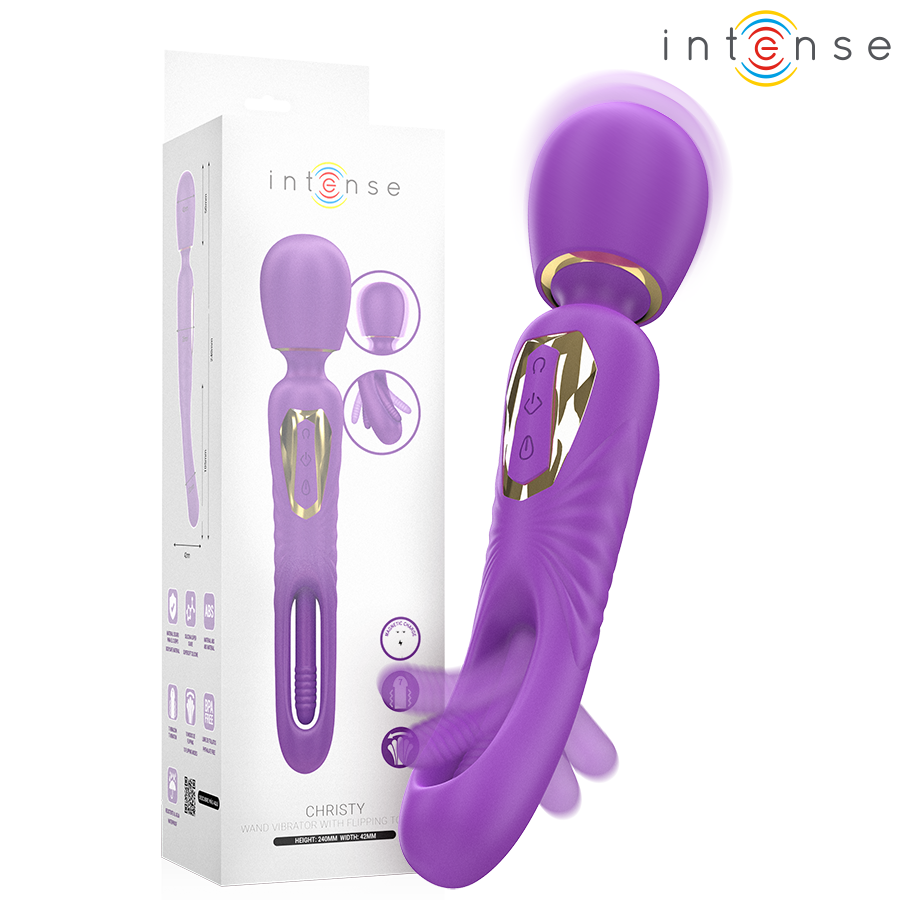 Vibratore Wand con Lingua Intense Christy — Stimolatore Clitoride