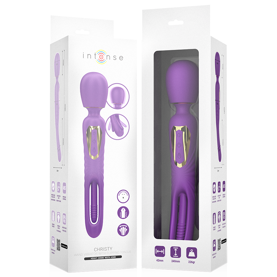 Vibratore Wand con Lingua Intense Christy — Stimolatore Clitoride