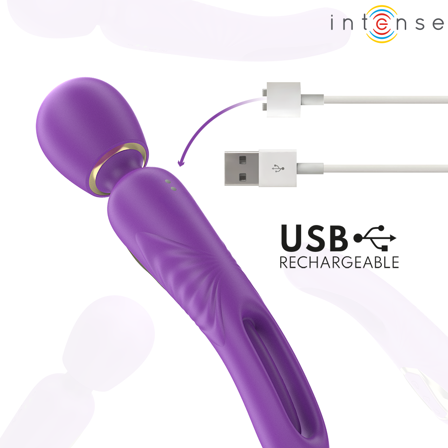 Vibratore Wand con Lingua Intense Christy — Stimolatore Clitoride