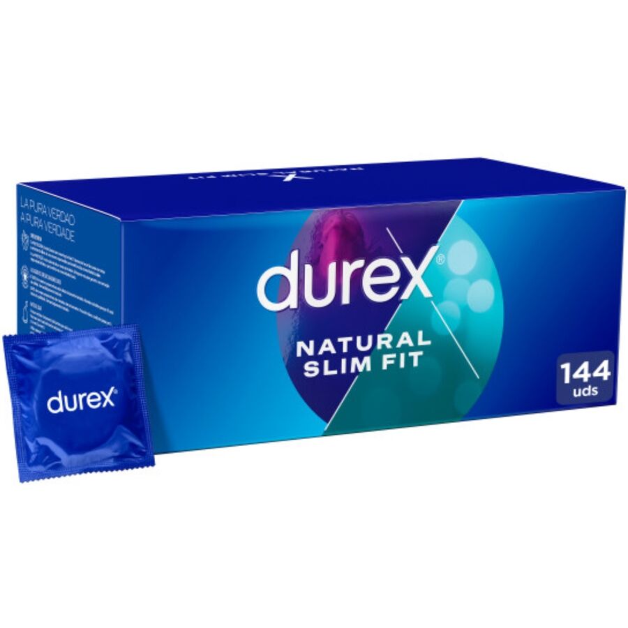 Preservativi Slim Fit Durex Natural — 52 mm, 144 Unità