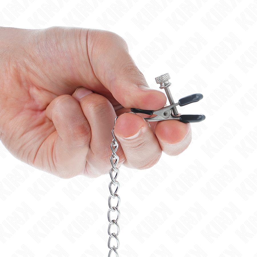 Morsetti per Capezzoli a Catena Kink Nipple Grip — Argento