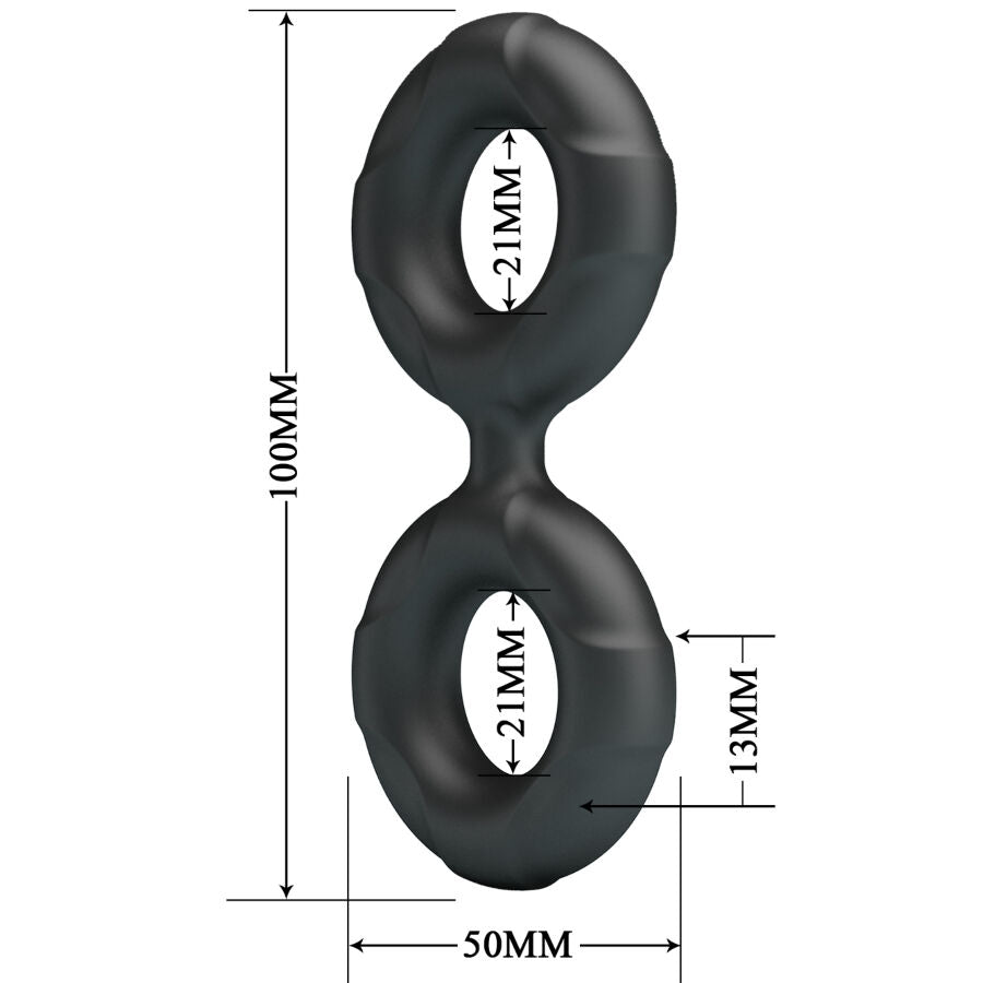 Anello Fallico Doppio Crazy Bull Radwan — Silicone, Modello 19