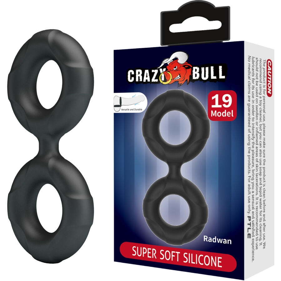 Anello Fallico Doppio Crazy Bull Radwan — Silicone, Modello 19
