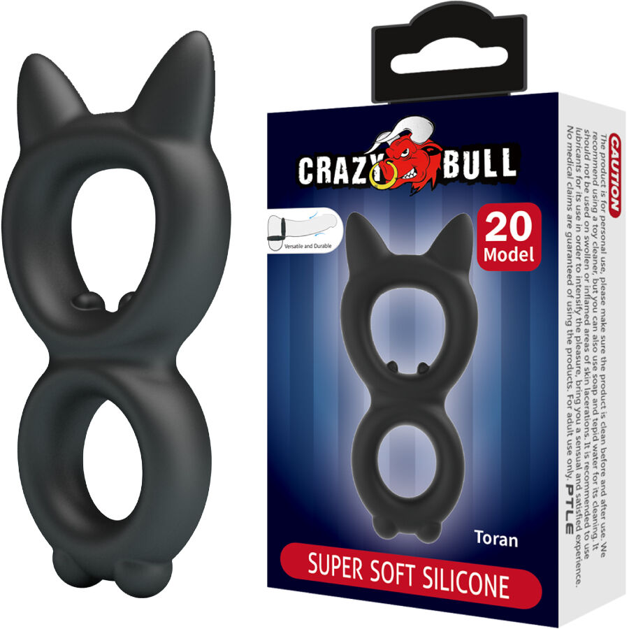 Anello Fallico Doppio Crazy Bull Toran — Silicone, Modello 20