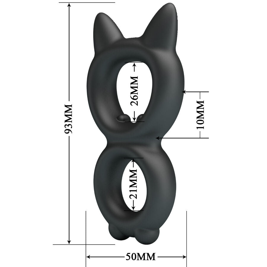 Anello Fallico Doppio Crazy Bull Toran — Silicone, Modello 20