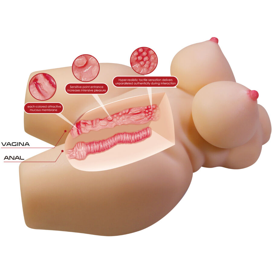 Masturbatore Torso Realistico Crazy Bull Grace — TPR, 7,5 kg