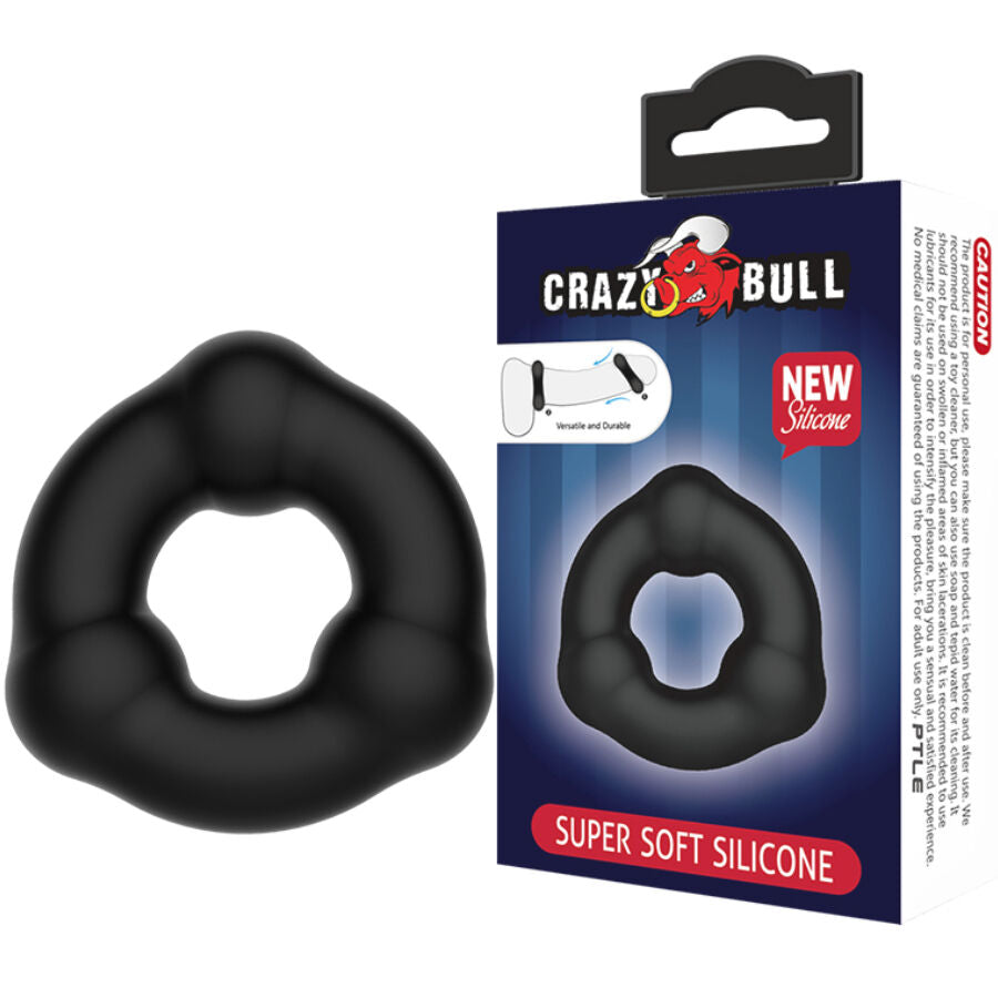 Anello Fallico Vibrante Crazy Bull — Silicone con Noduli
