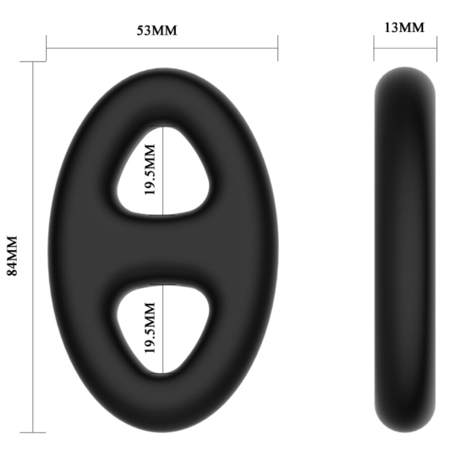 Anello Fallico Doppio Crazy Bull Oval — Silicone