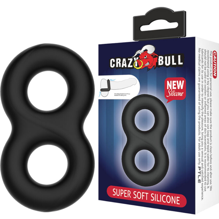 Anello Fallico Doppio Crazy Bull Infinity — Silicone