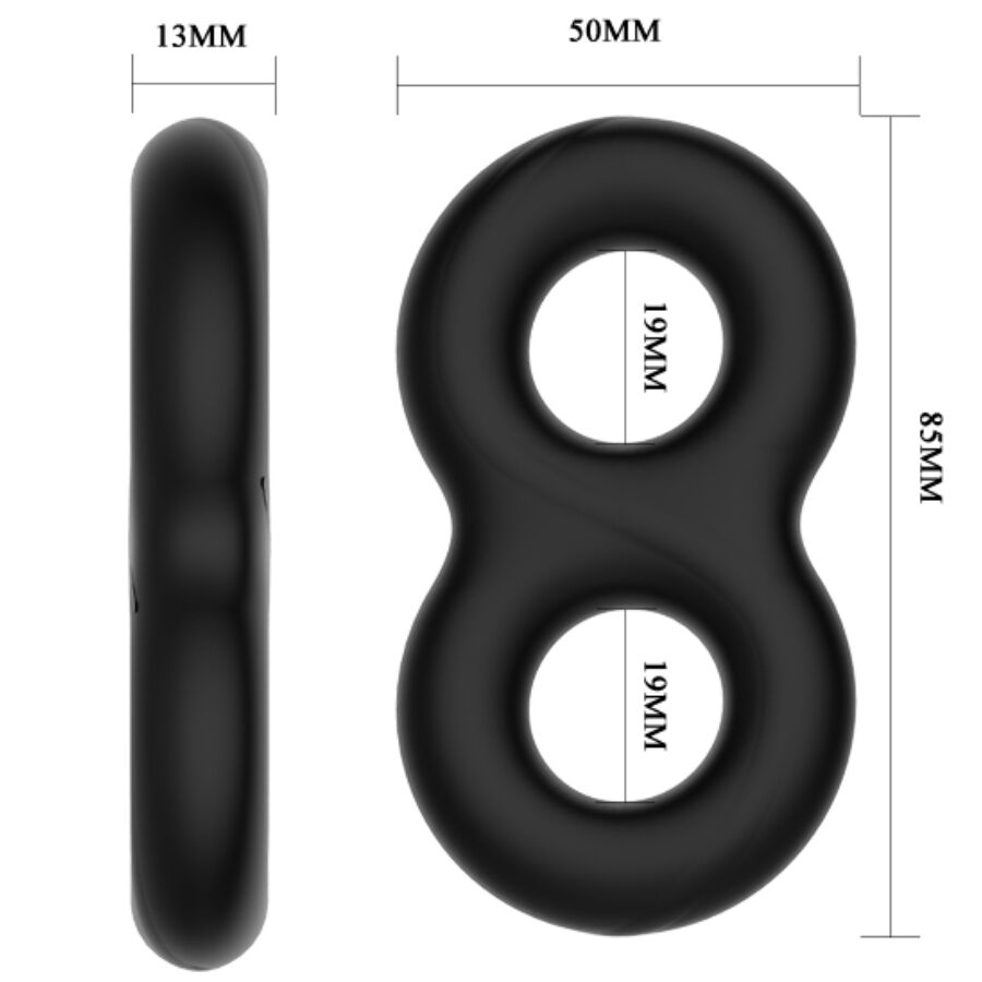 Anello Fallico Doppio Crazy Bull Infinity — Silicone