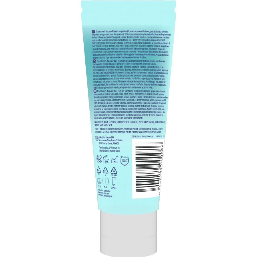 Lubrificante Intimo Base Acqua Control AquaFeel — 80 ml