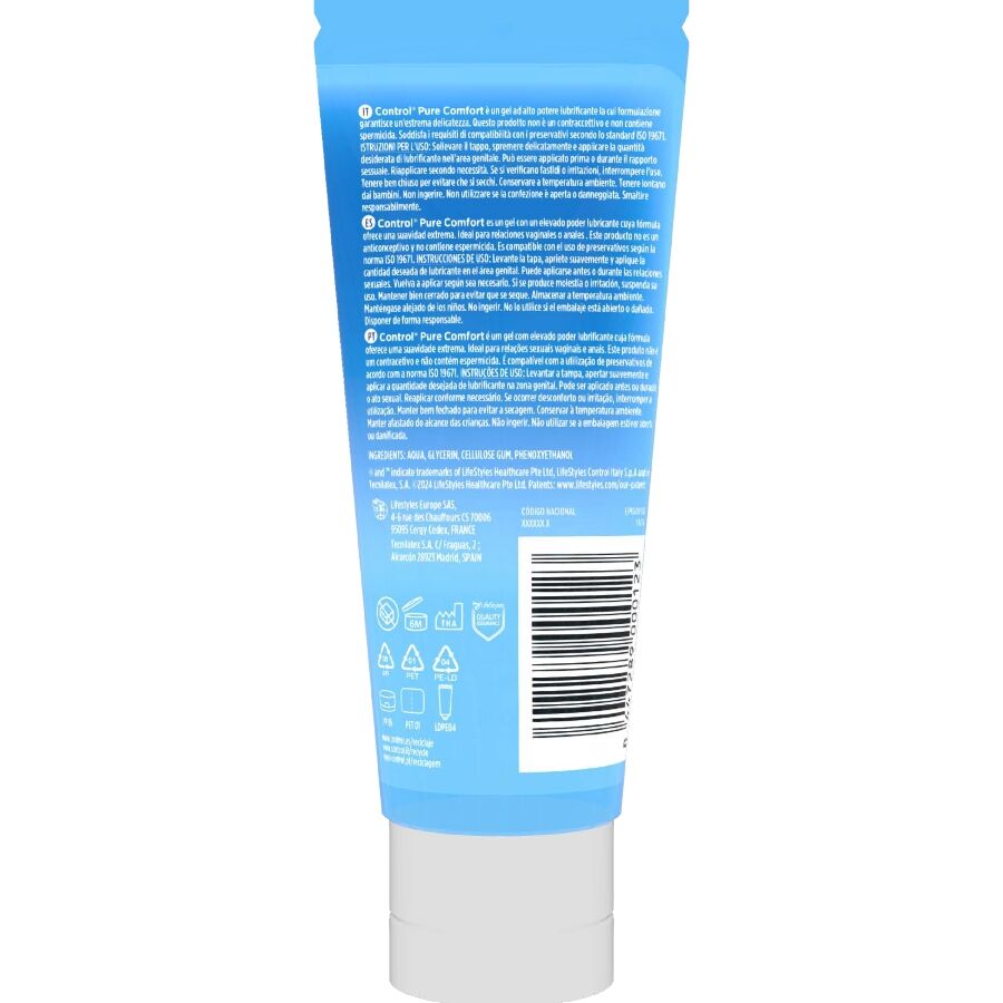 Lubrificante Intimo Base Acqua Control Pure Comfort — 80 ml