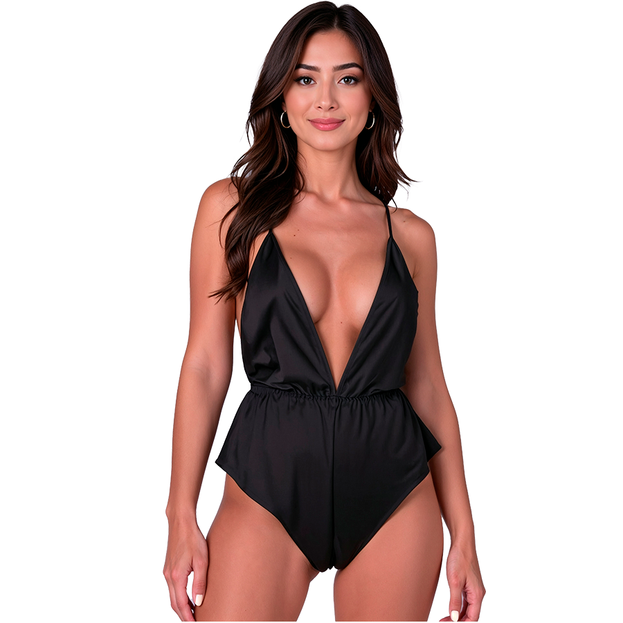 Body Erotico Passion Sensie — Effetto Raso, Nero S/M