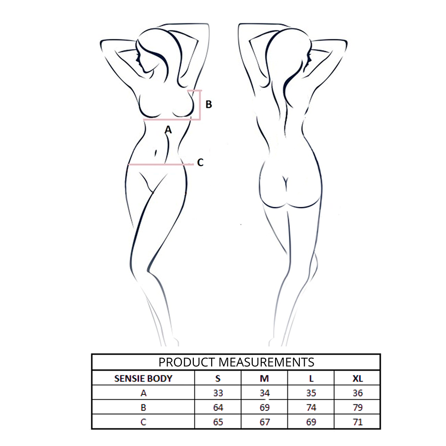 Body Erotico Passion Sensie — Effetto Raso, Blu Navy S/M